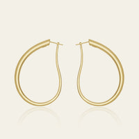 Gold Droplet Hoop Earrings