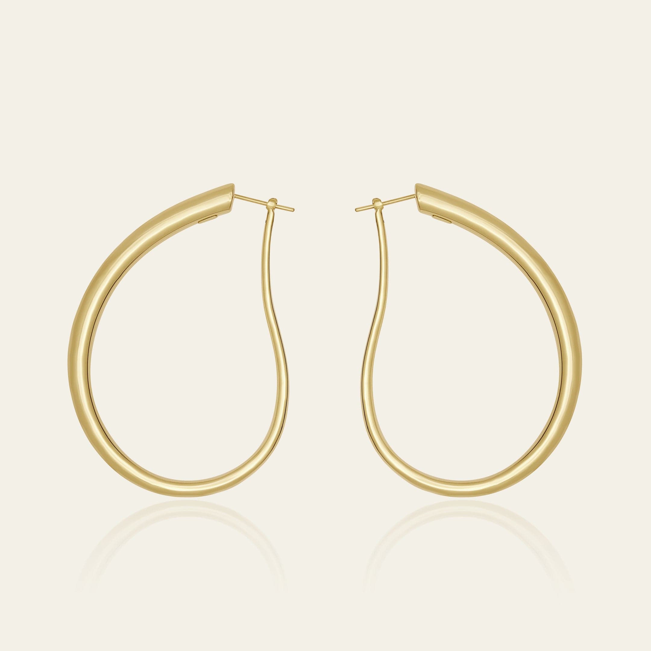 Gold Droplet Hoop Earrings