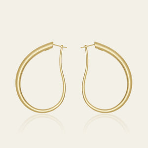 Gold Droplet Hoop Earrings