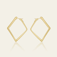 Gold Square Hoop Earrings