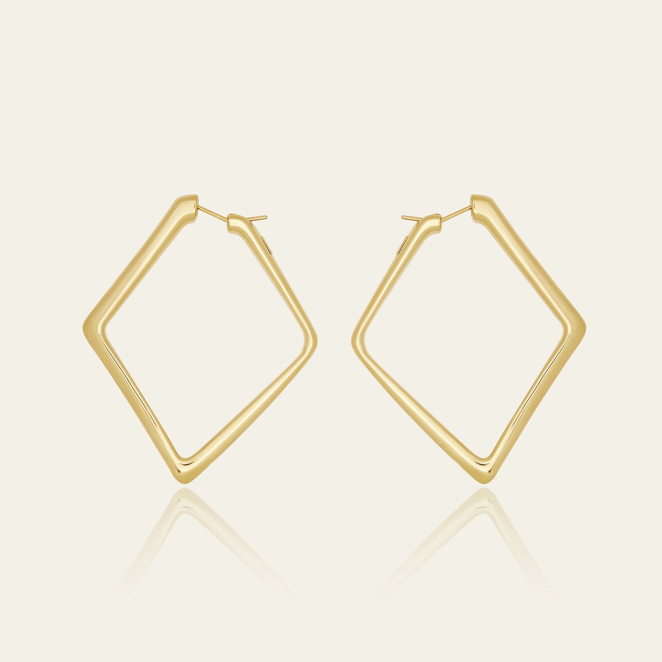 Gold Square Hoop Earrings