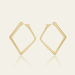 Gold Square Hoop Earrings