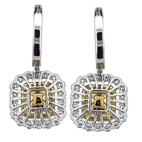 2.20ct. Halo Diamond Earrings with Citrine Center Stone Set In 18K White Gold