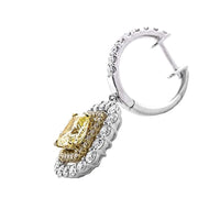 2.20ct. Halo Diamond Earrings with Citrine Center Stone Set In 18K White Gold