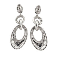 14ct. Diamond Chandelier Earrings Set In 18K White Gold, Micro Pave Set