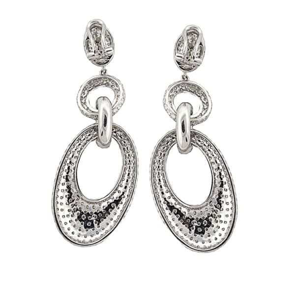 14ct. Diamond Chandelier Earrings Set In 18K White Gold, Micro Pave Set
