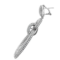 14ct. Diamond Chandelier Earrings Set In 18K White Gold, Micro Pave Set