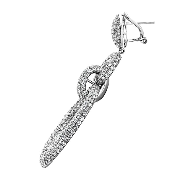14ct. Diamond Chandelier Earrings Set In 18K White Gold, Micro Pave Set