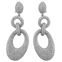 14ct. Diamond Chandelier Earrings Set In 18K White Gold, Micro Pave Set