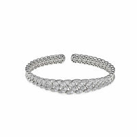 Graduated Pavé White Gold Cuff Bracelet