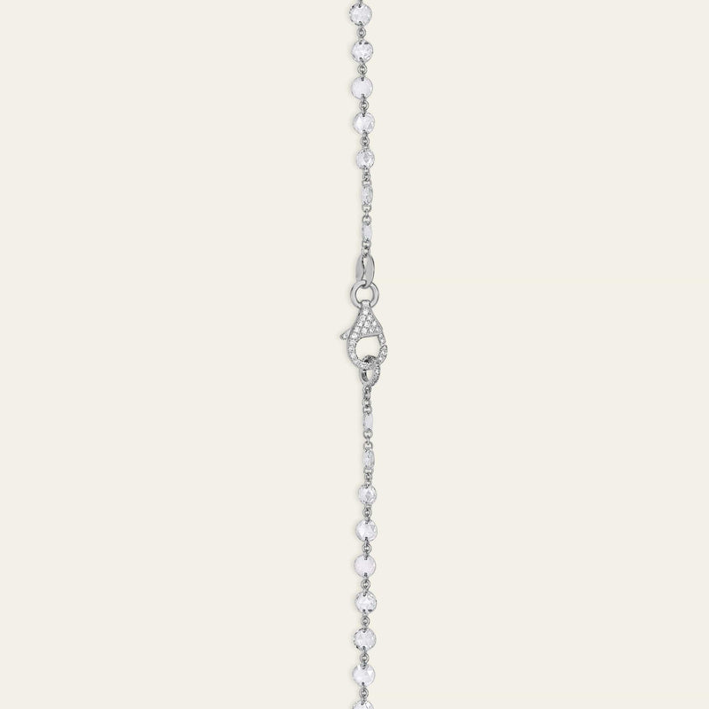 Graduated Rose-Cut Diamond and White Gold Chain Necklace