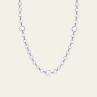 Graduated Rose-Cut Diamond and White Gold Chain Necklace