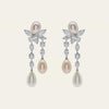Graff Platinum and White Gold Diamond and Pearl Drop Earrings