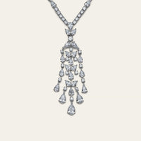 Graff Platinum and White Gold Diamond Knifebar Chandelier Necklace
