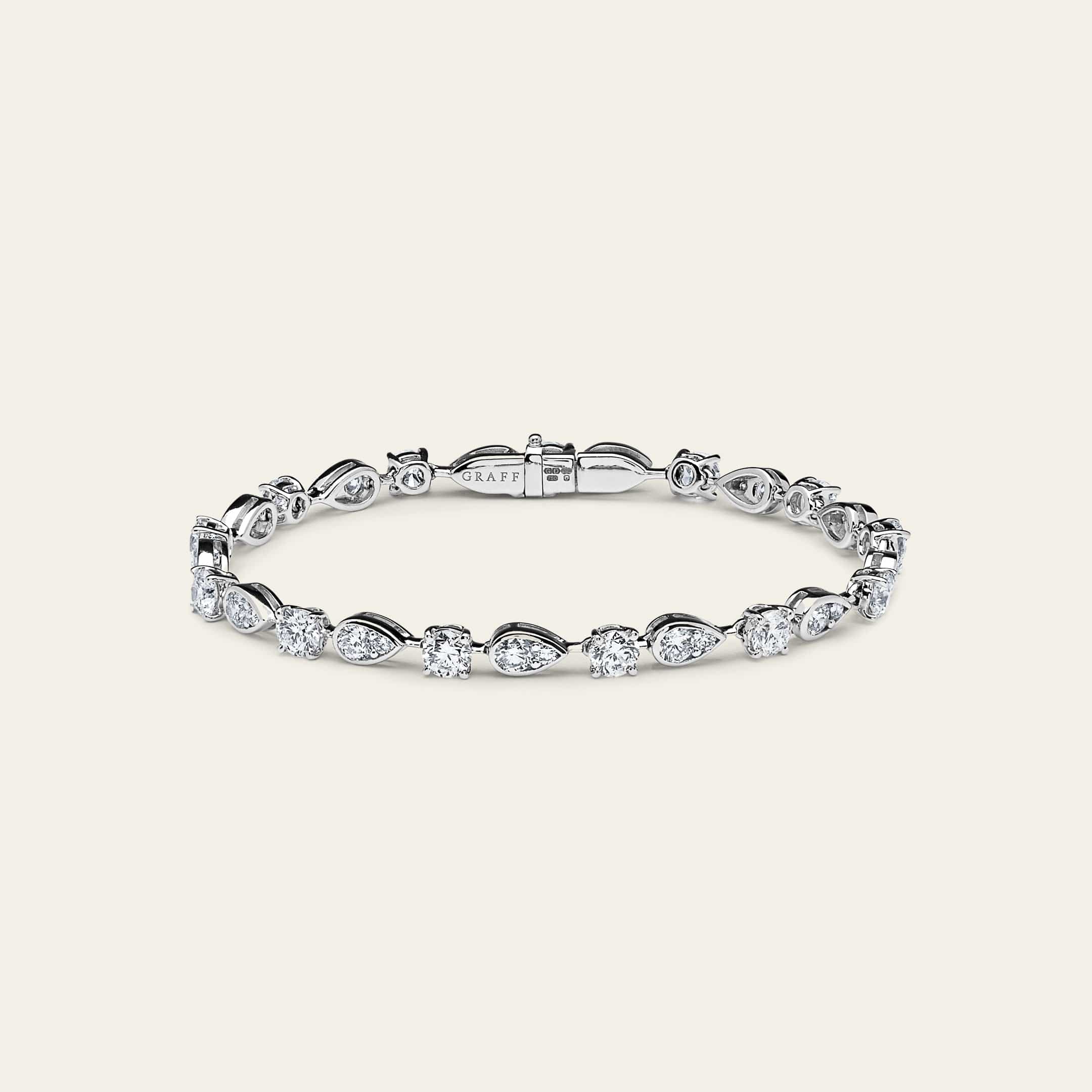 Graff Platinum and White Gold Multi Shape Diamond Bracelet