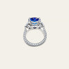 Graff Platinum Heart Shape Blue Sapphire and Diamond Promise Ring