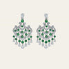 Graff White Gold Diamond and Emerald Chandelier Earrings