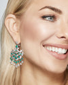 Graff White Gold Diamond and Emerald Chandelier Earrings