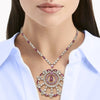 Graff White Gold Diamond and Pink Sapphire Large Snowflake Necklace