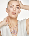 Graff White Gold Diamond and Pink Sapphire Large Snowflake Necklace