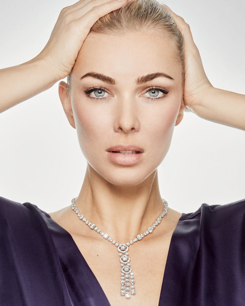 Graff White Gold Diamond Drop Necklace