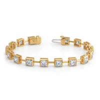 Princess Cut Diamond Bezel Set Bracelet