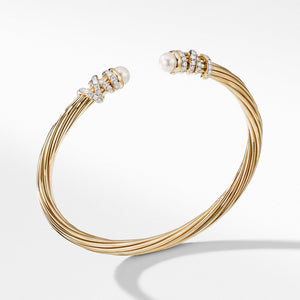 Helena End Station Bracelet in 18K Yellow Gold with Pearls and Diamonds