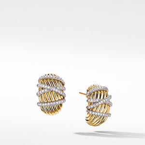 Helena Shrimp Earrings in 18K Yellow Gold with Diamonds