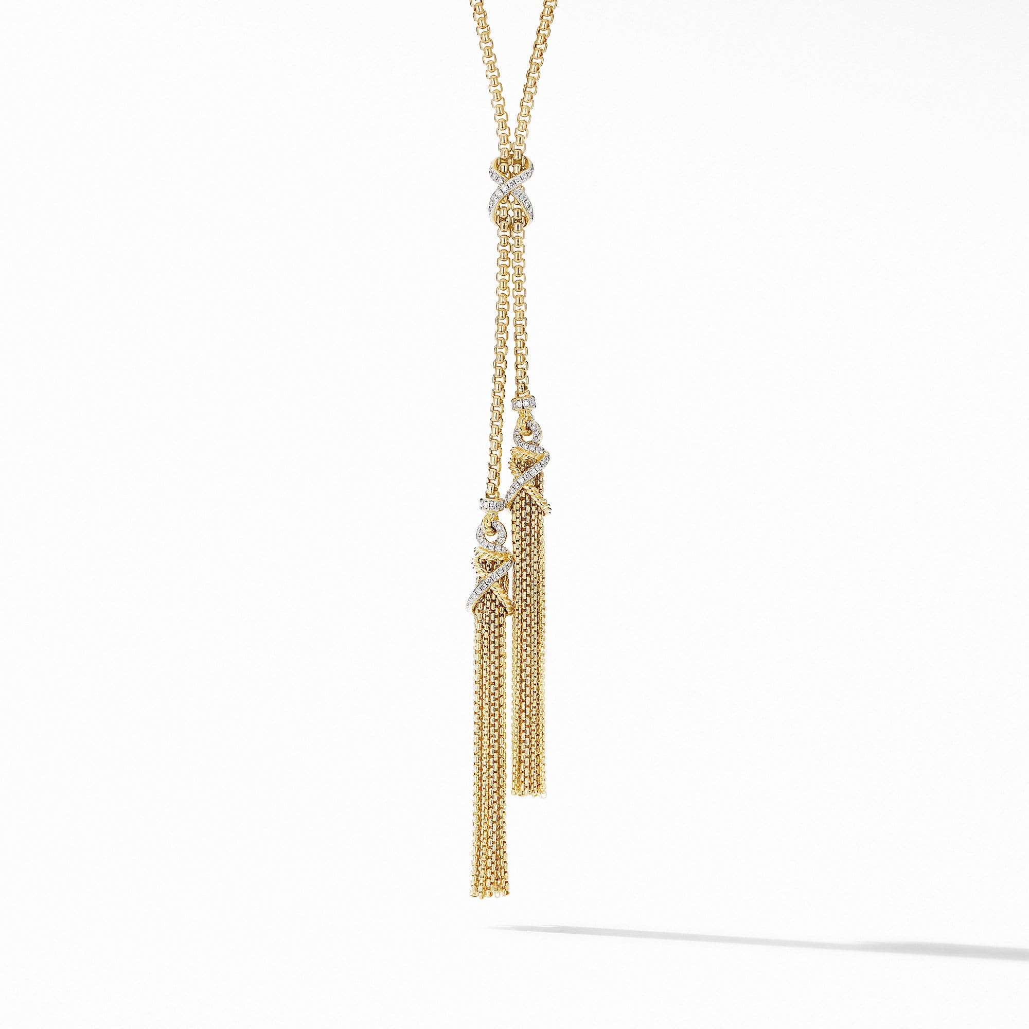 Helena Tassel Necklace in 18K Yellow Gold with Diamonds