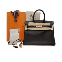 Hermès Birkin Noir 30 Box Leather Gold Hardware