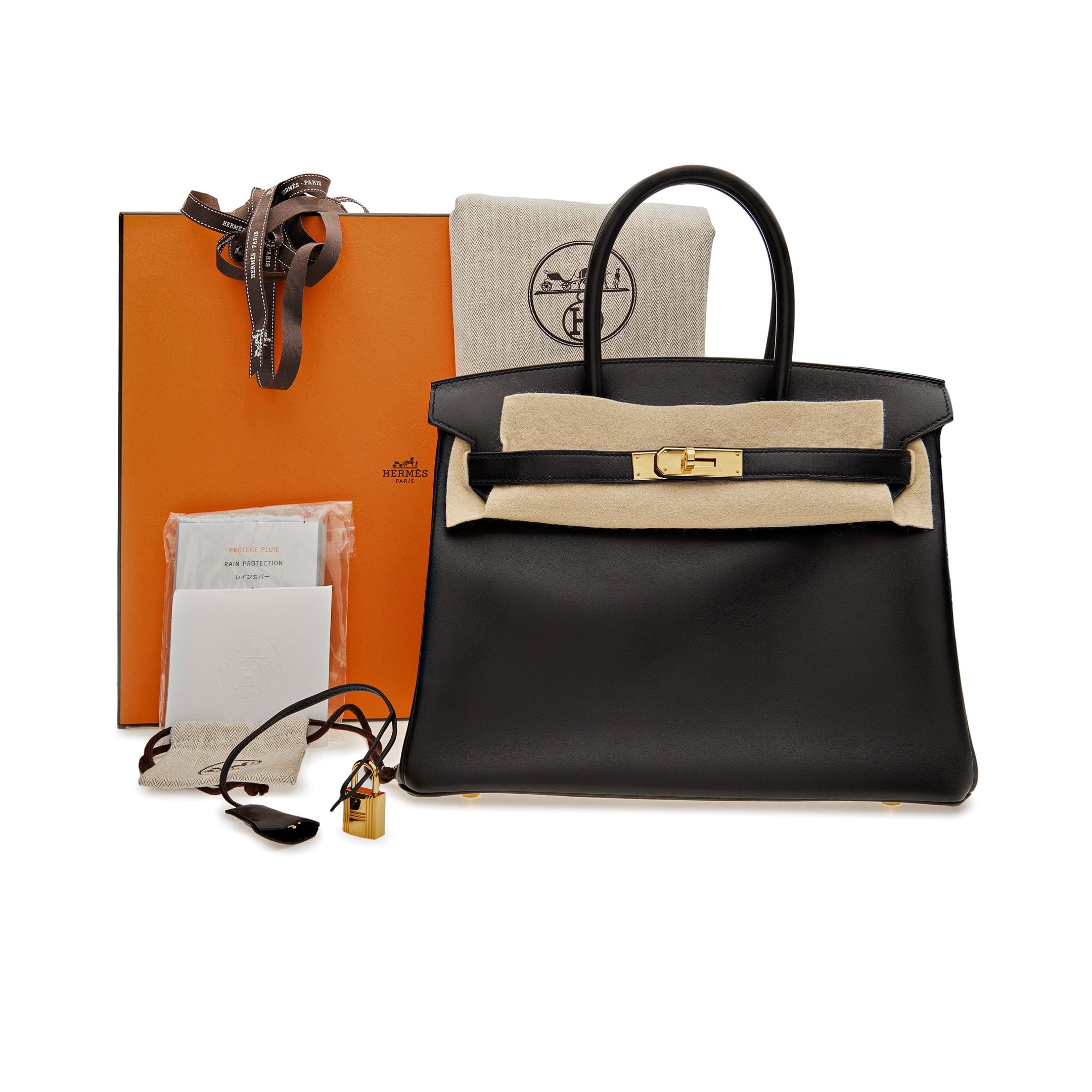 Hermès Birkin Noir 30 Box Leather Gold Hardware