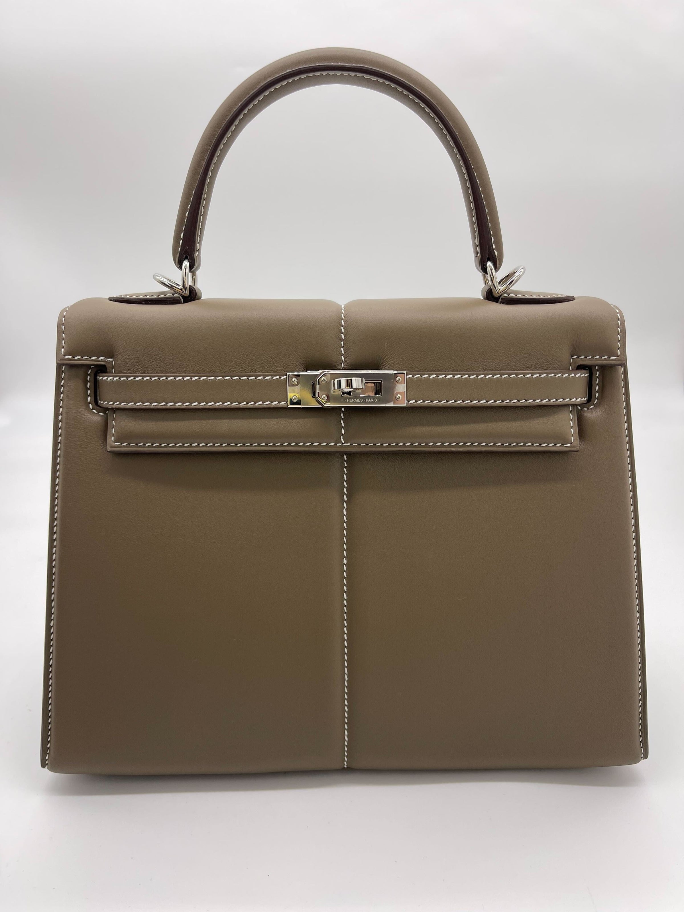 Hermès Etoupe Kelly 25 Swift Padded Palladium Hardware Limited Edition