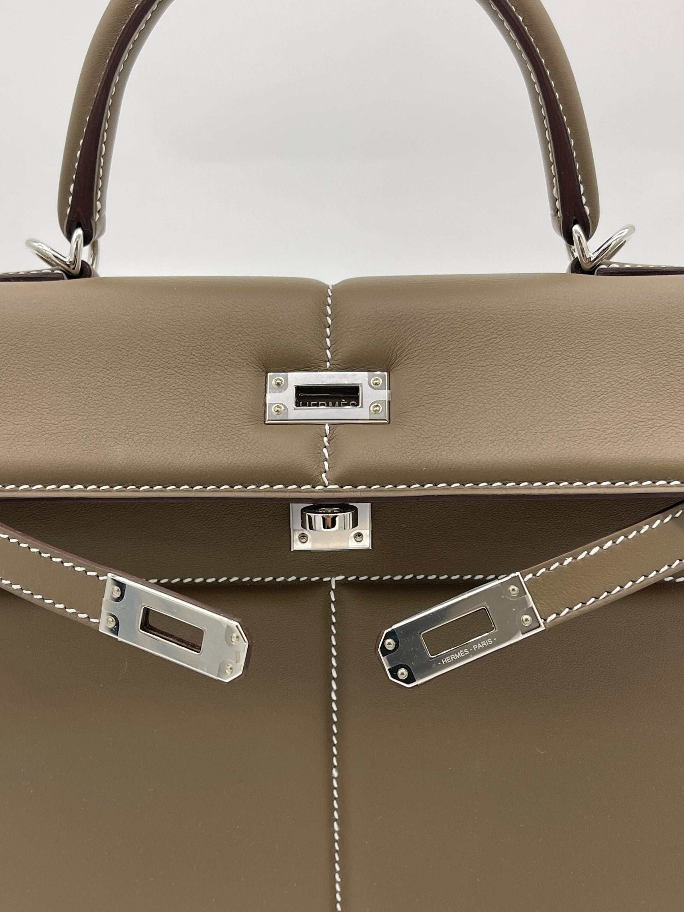 Hermès Etoupe Kelly 25 Swift Padded Palladium Hardware Limited Edition