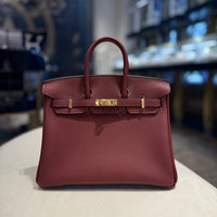 Hermès Rouge H Birkin 25 Togo Gold Hardware
