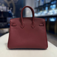 Hermès Rouge H Birkin 25 Togo Gold Hardware