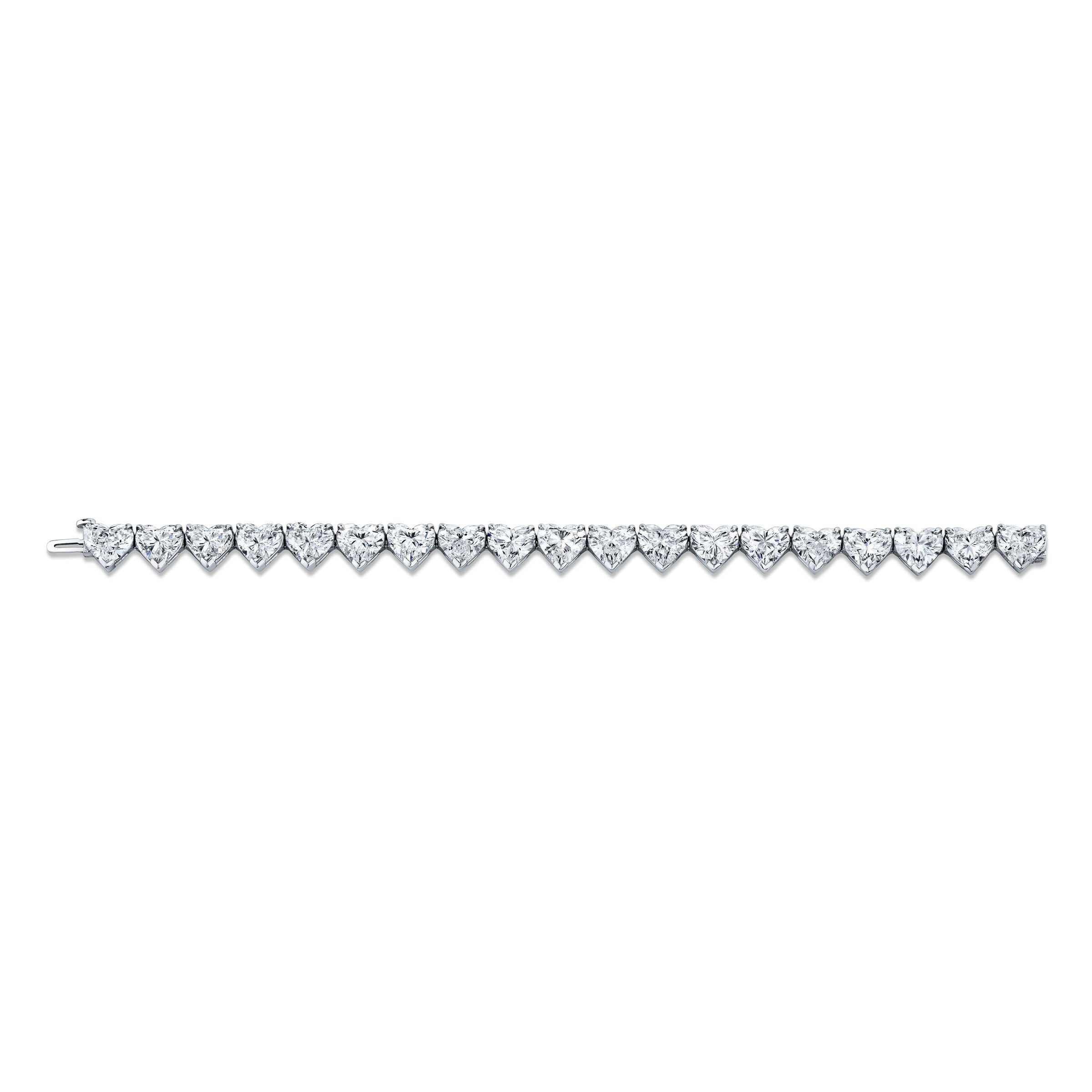 Heart Shape Straight Line Diamond Bracelet