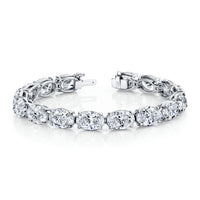 East West Oval Straight Line Diamond Bracelet