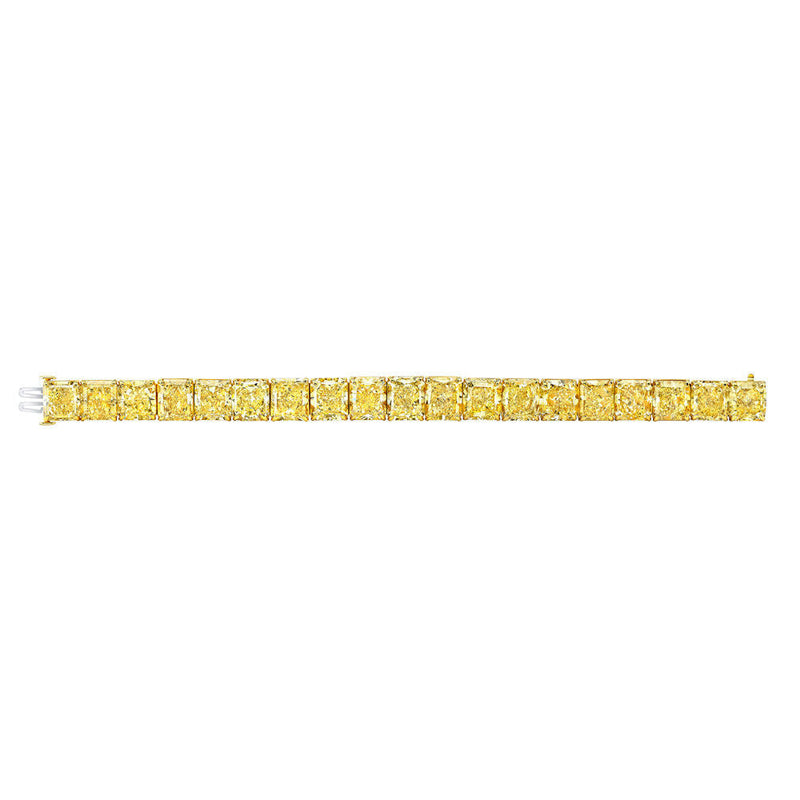 Fancy Intense Yellow Radiant Cut Diamond Bracelet