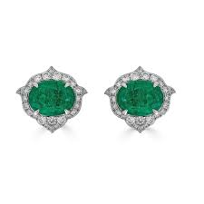 Emerald & Halo Earrings