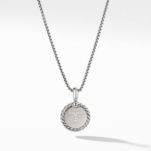 Initial Charm Necklace with Diamonds