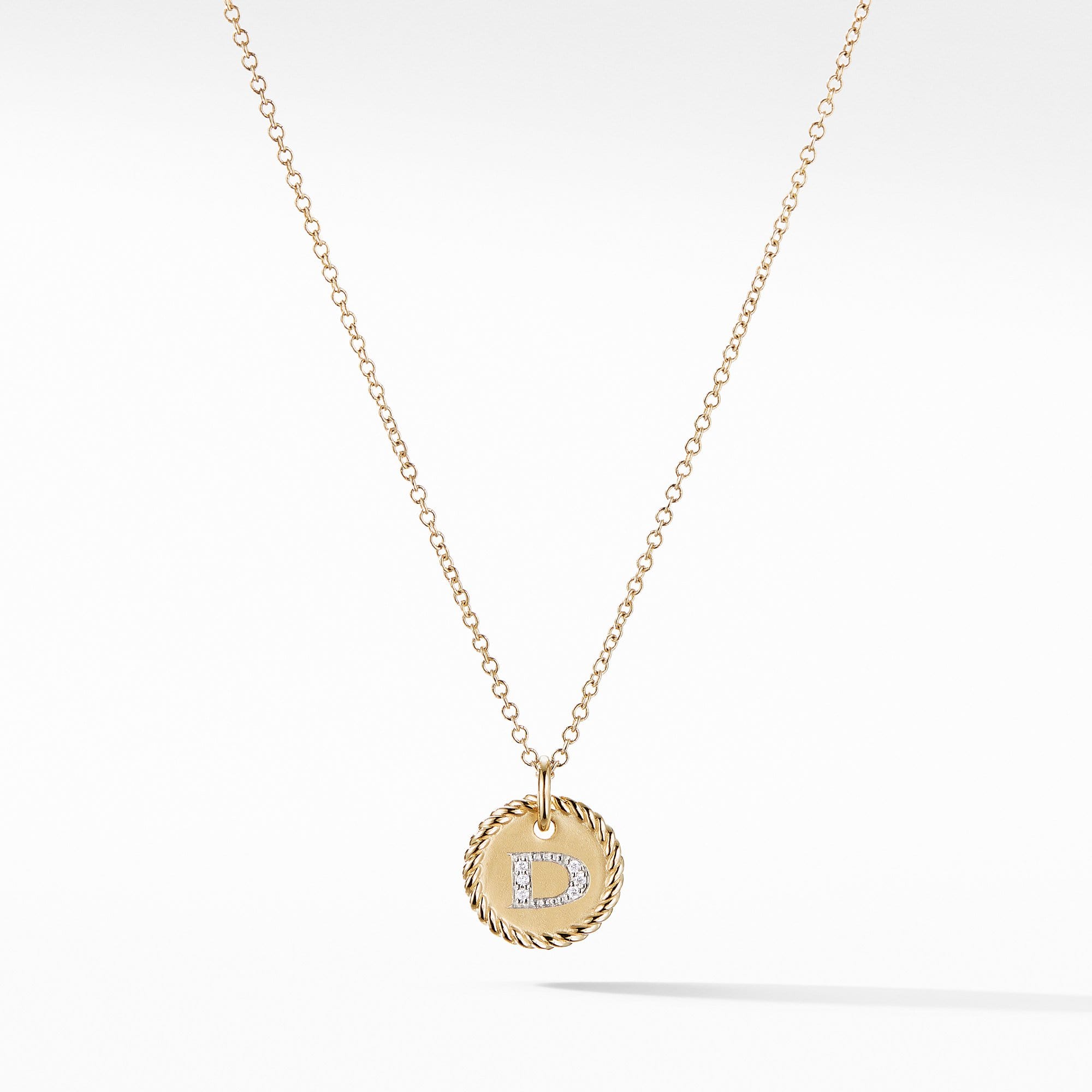 Initial "D" Pendant with Diamonds