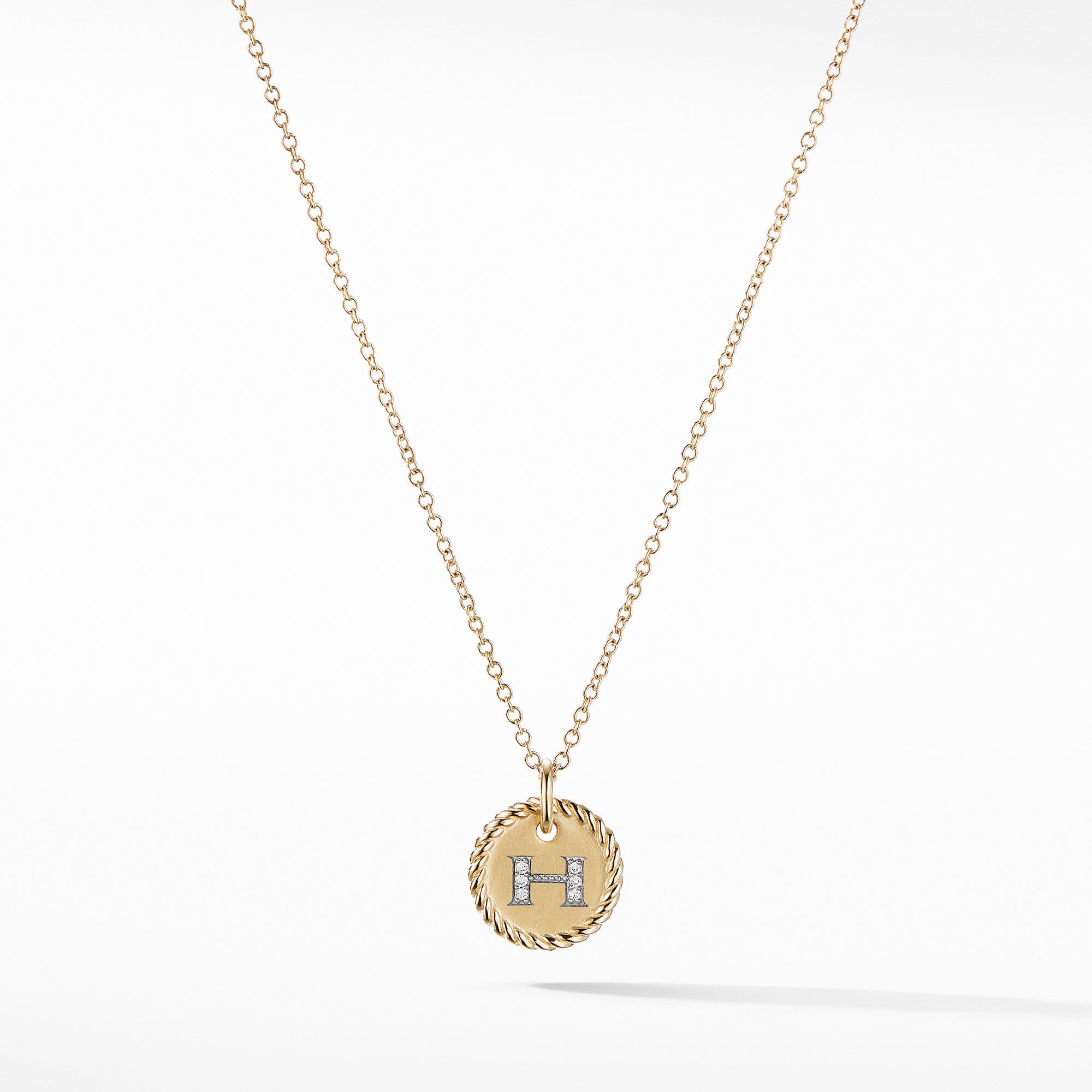 Initial "H" Pendant with Diamonds