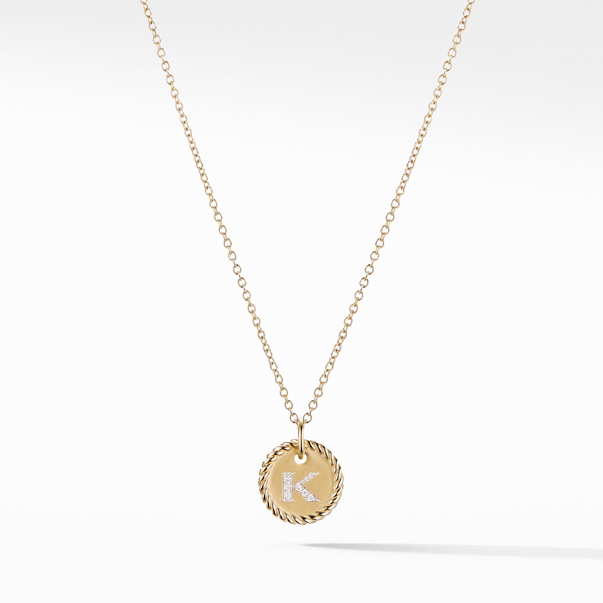 Initial "K" Pendant with Diamonds