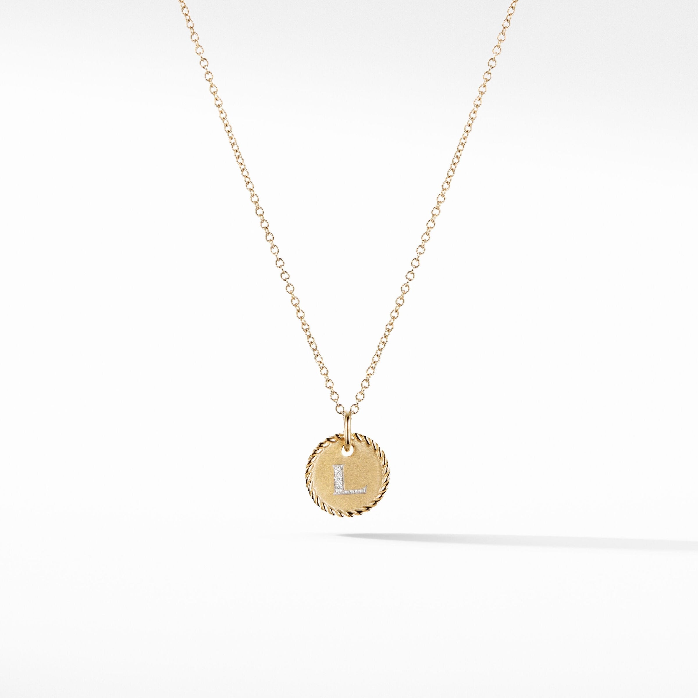 Initial "L" Pendant with Diamonds