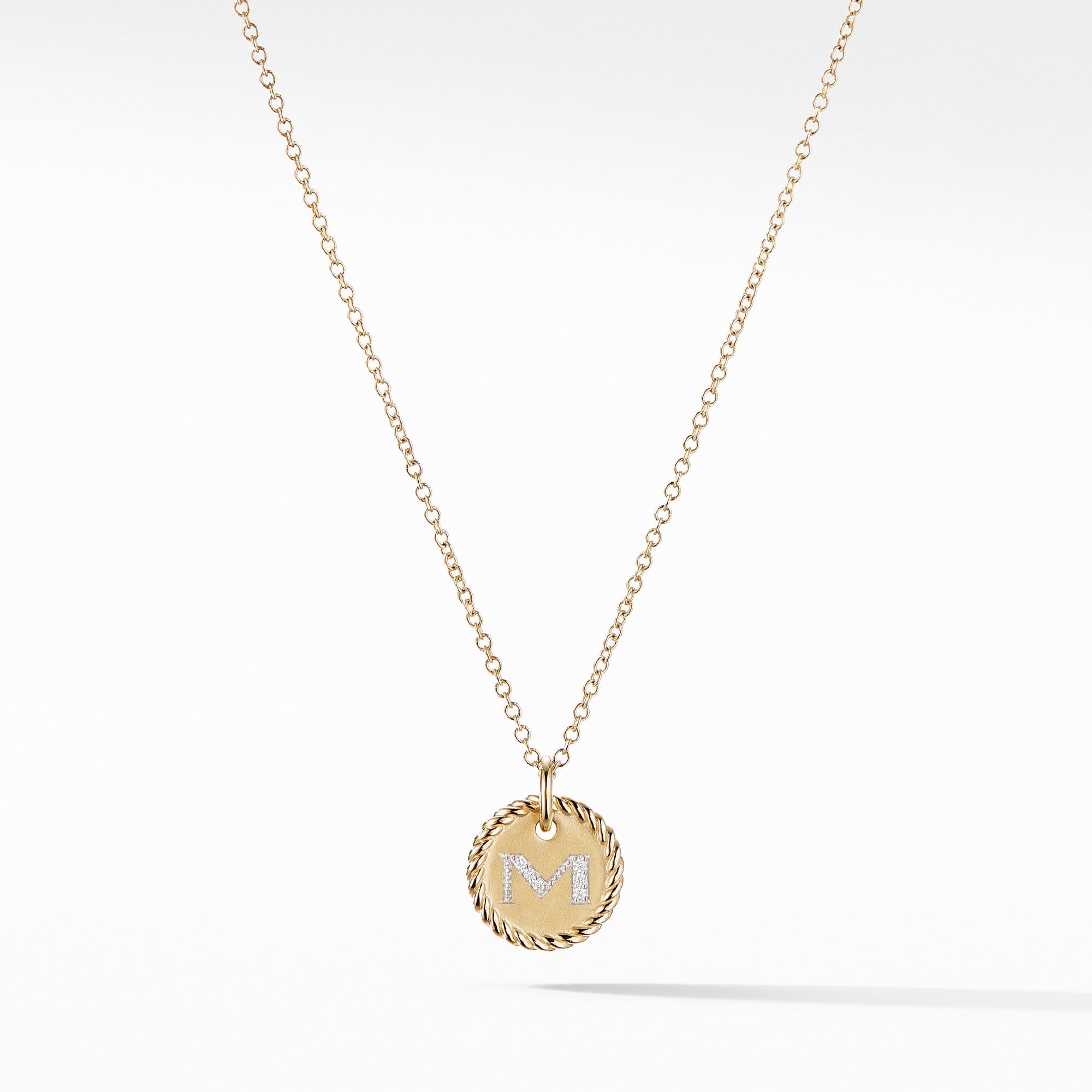 Initial "M" Pendant with Diamonds