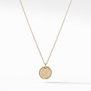 Initial "M" Pendant with Diamonds