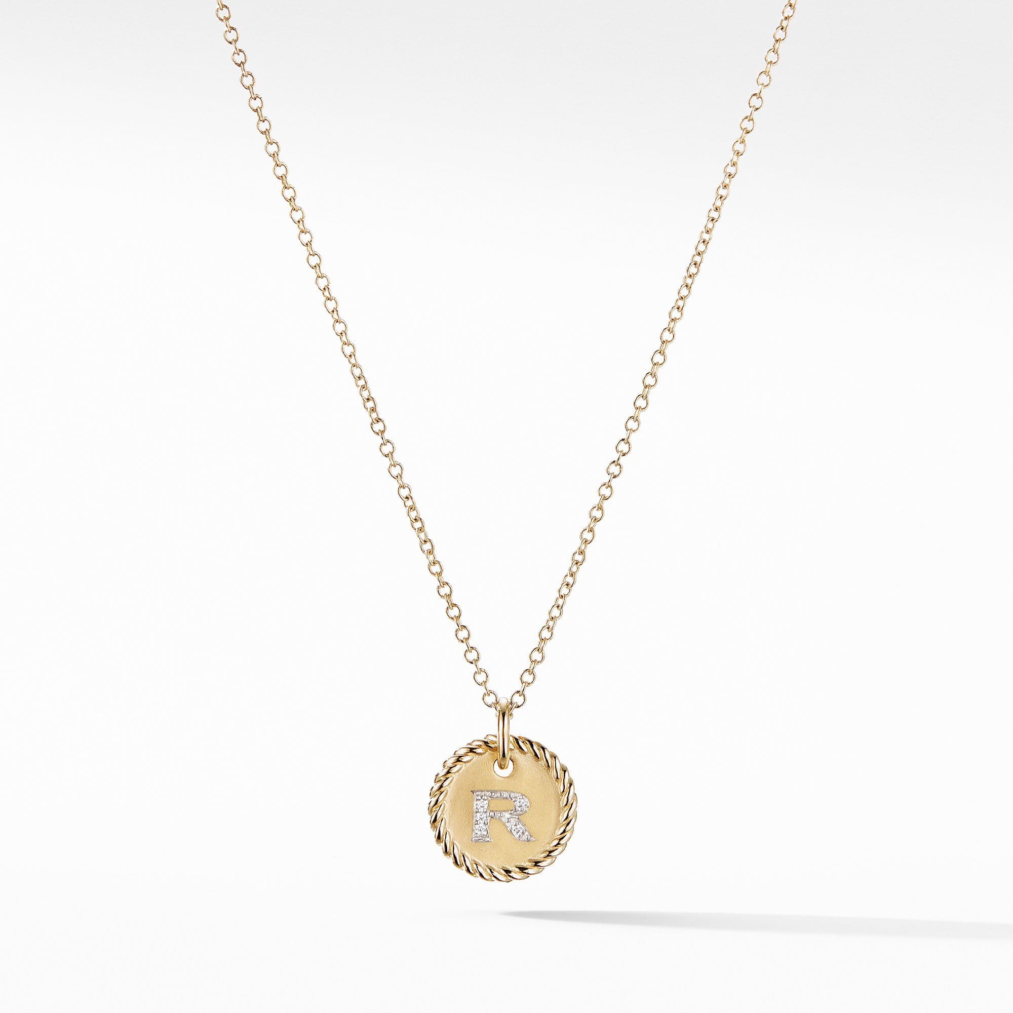 Initial "R" Pendant with Diamonds