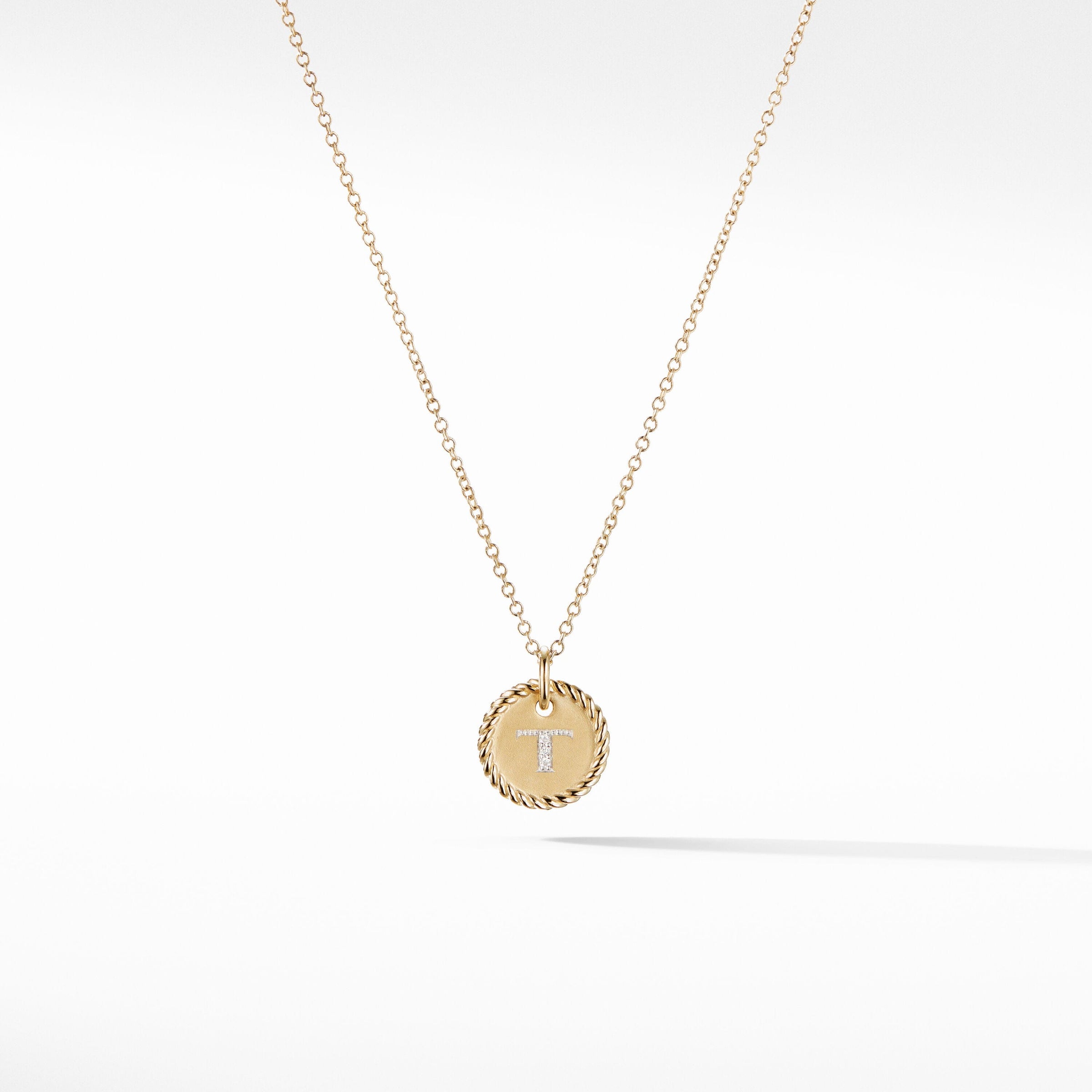 Initial "T" Pendant with Diamonds