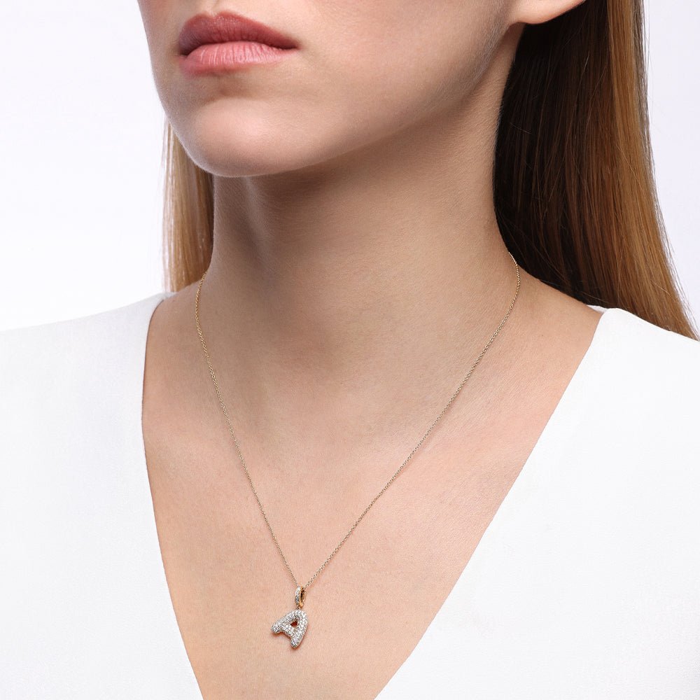Initial "A" Diamond Pendant