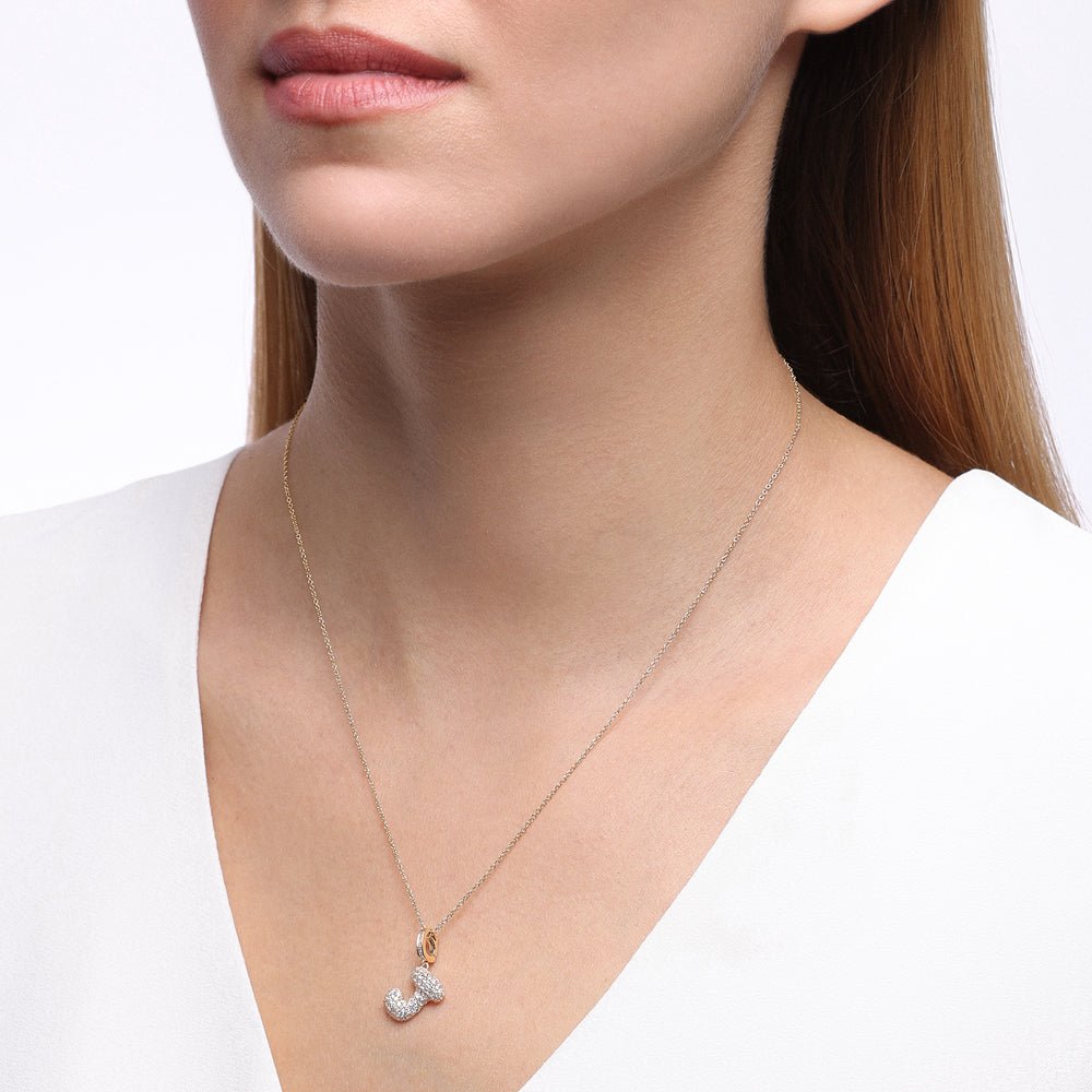 Initial "J" Diamond Pendant